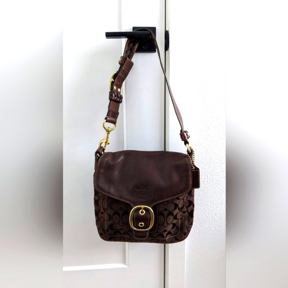 Brown leather saddle bag - Coach